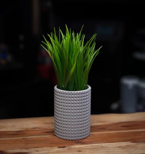 Studded Pattern 2.75in Planter with Locking Drip Tray – Modern Succulent & Small Plant Pot | 3D Printed