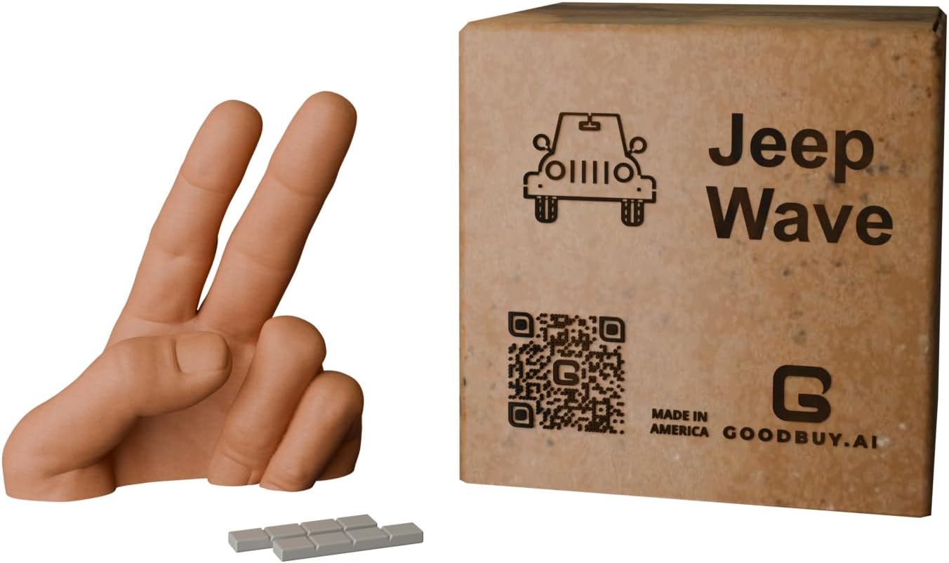 CLEARANCE - Made in USA 2-Finger Waving Hand Salute Lazy Waver Compatible with Jeep Gladiator for Jeep Cherokee for Dash Hand Wave 3D Printed