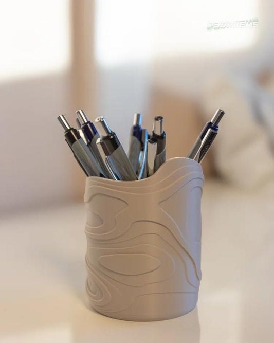 Topology Series Pen Holder – Desk Organizer with Topographic Design for Pencils, Pens, and Small Accessories | Unique Modern Décor | 3D Printed