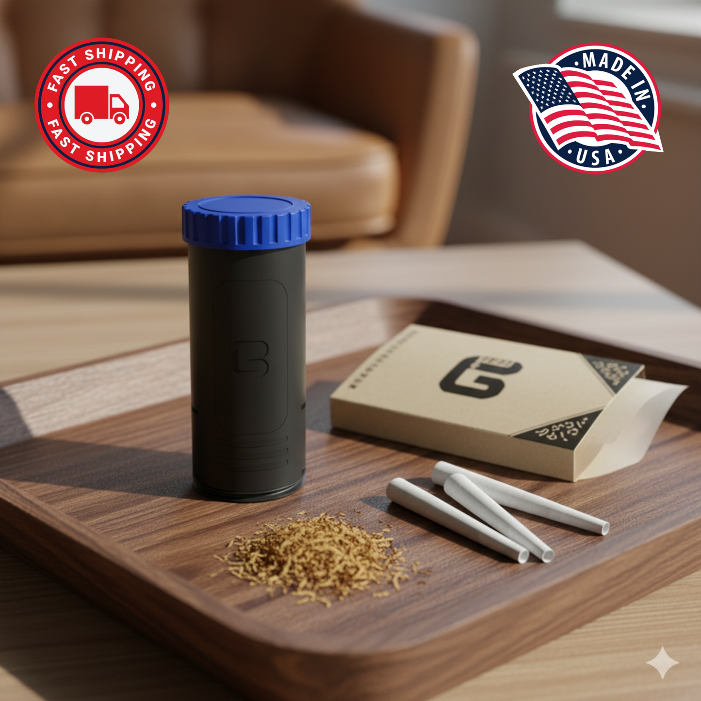 Barrel Roll – Adjustable Cone Filler for 1 to 3 Cones – Storage Compartment – Funny Gift – Made in USA – 3D Printed