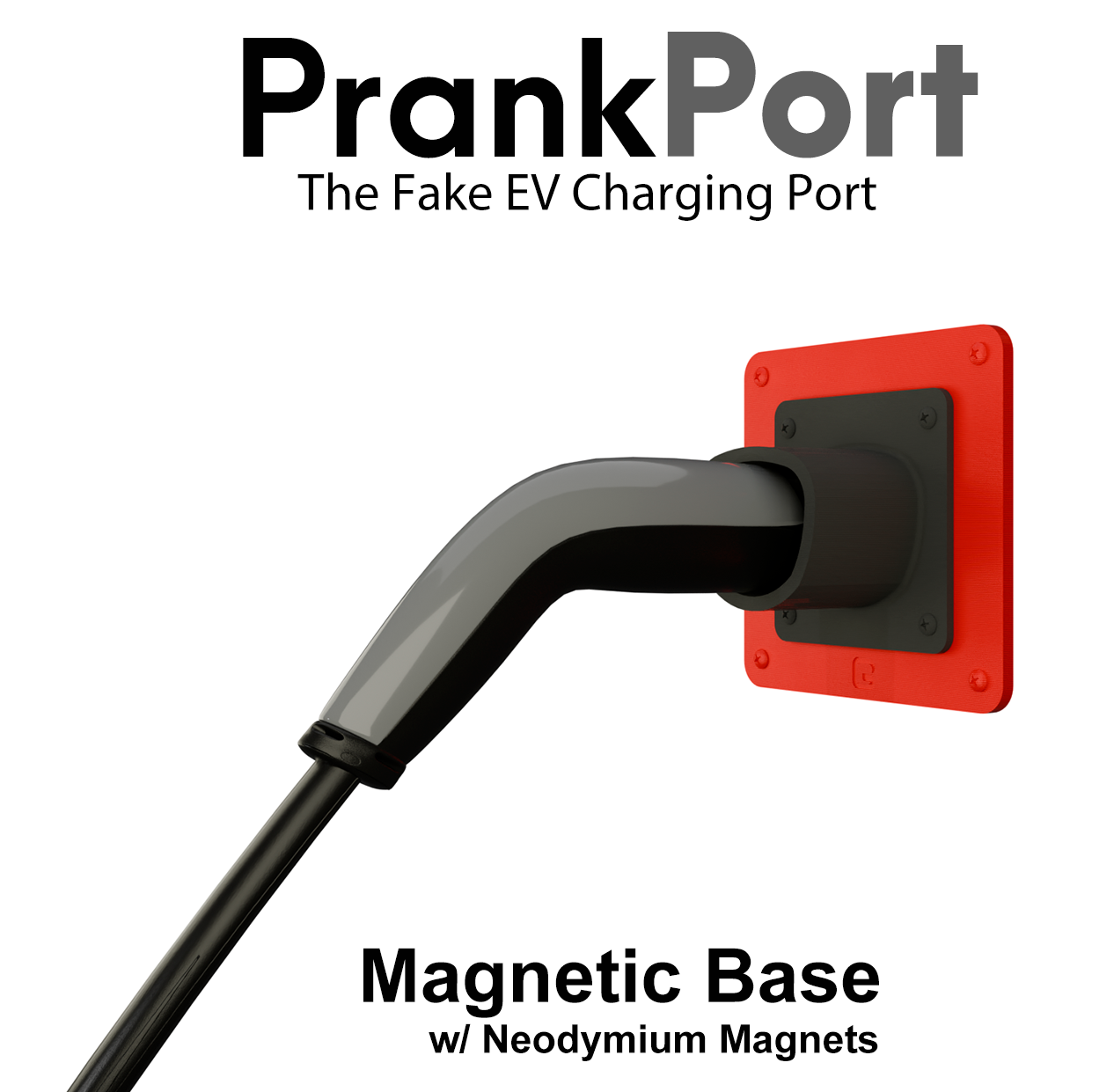 PrankPort – Magnetic Fake EV Charger for Tesla, Gas & Diesel Vehicles | Made in USA