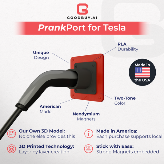 PrankPort – Magnetic Fake EV Charger for Tesla, Gas & Diesel Vehicles | Made in USA