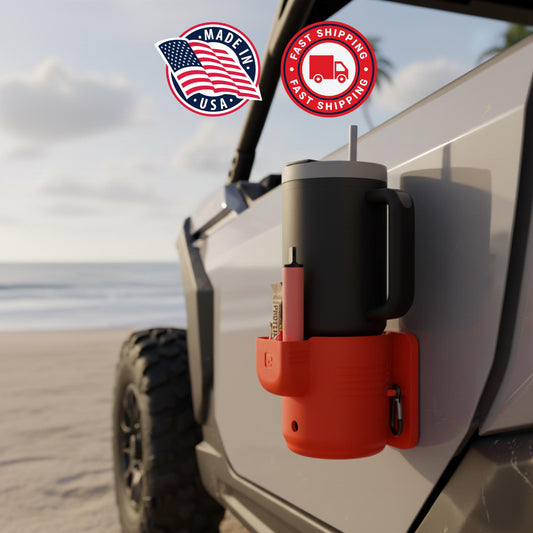 Dockboss V2 Tumbler Version | Magnetic Cup Holder | Tumbler Holder, Heavy Duty Grip, Phone Stand and Storage | Made in USA, 3D Printed