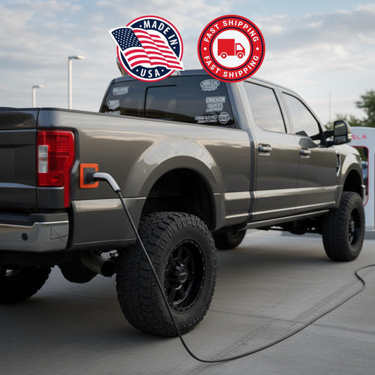 PrankPort v2: Magnetic Fake EV Charging Port - Diesel Truck Gag Gift