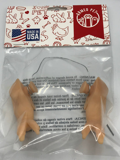 ArmedPet Trex Beige/Pink Chicken Arms Made in Texas USA Meme T-rex Tyrannosaurus Rex Dinosaur Chicken Arms Novelty Gag Gift