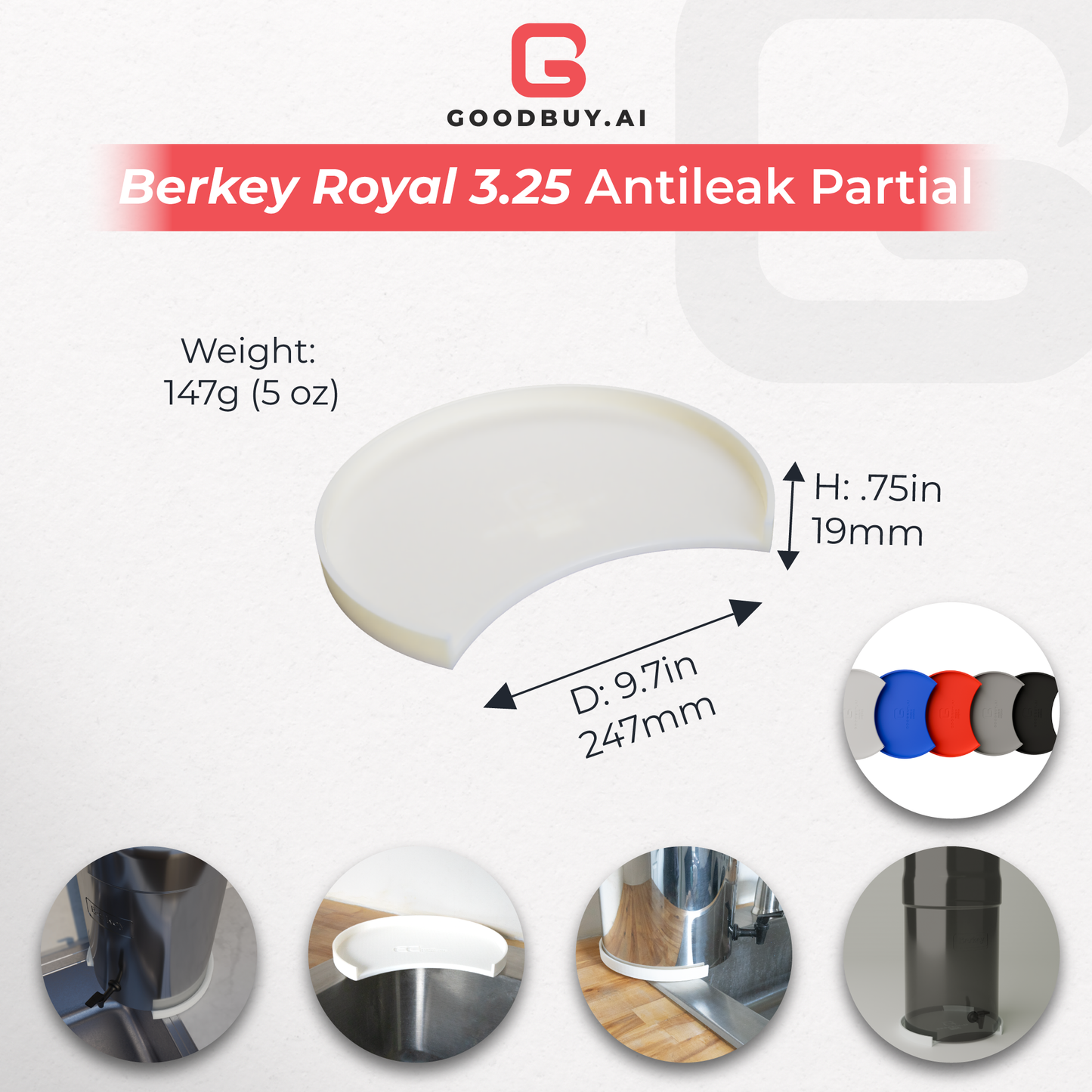 Berkey AntiLeak Base for 3.25 Gallon (Black)