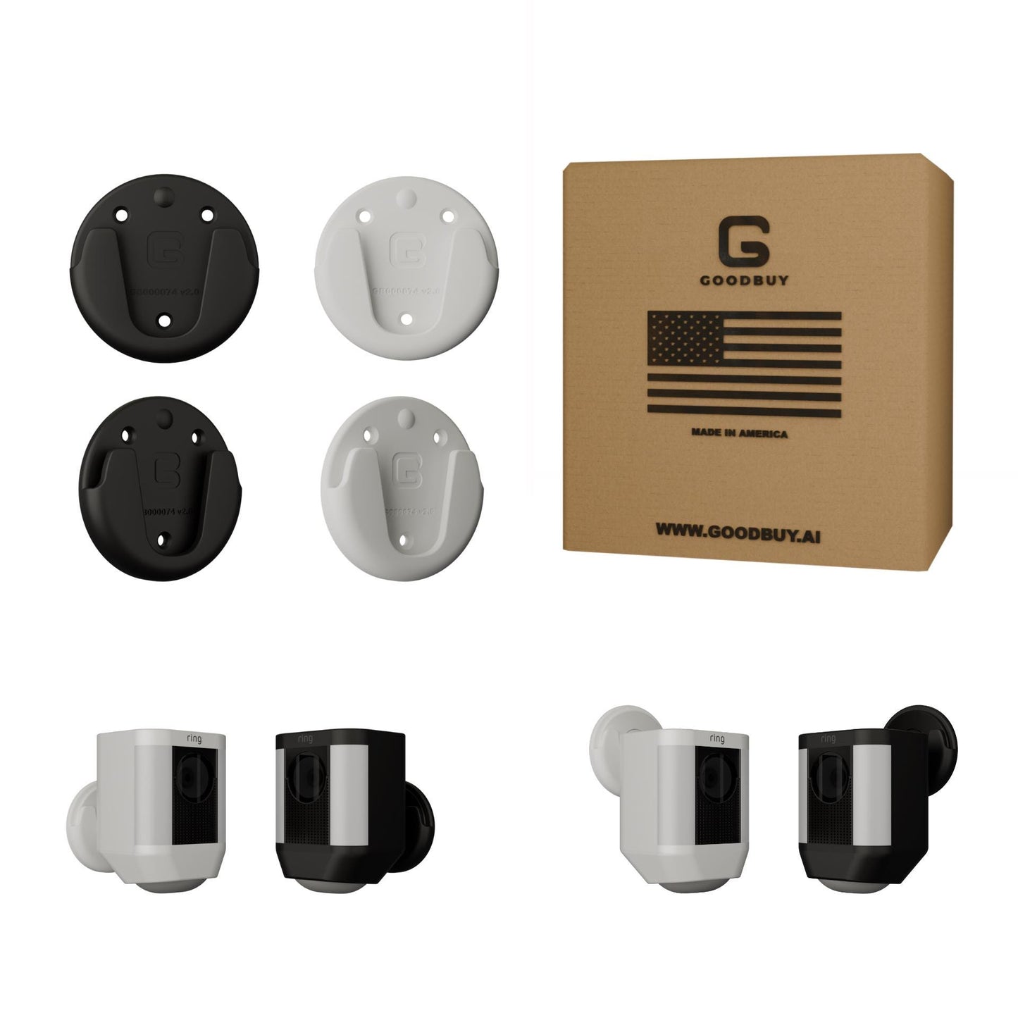 Quick Release Mount compatible with Ring Spotlight Pro Cameras – Multiple Mounting Points for Walls, Tables & More –3D Printed